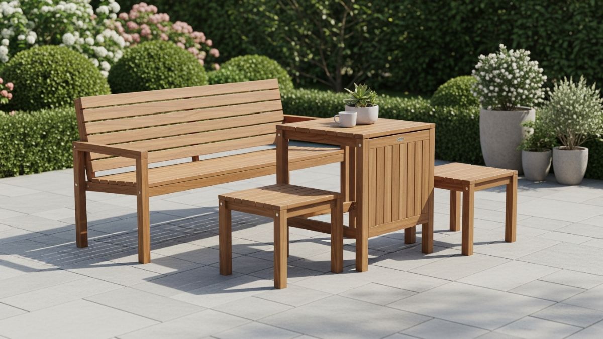 DeubaXXL Convertible Acacia Wood Garden Bench