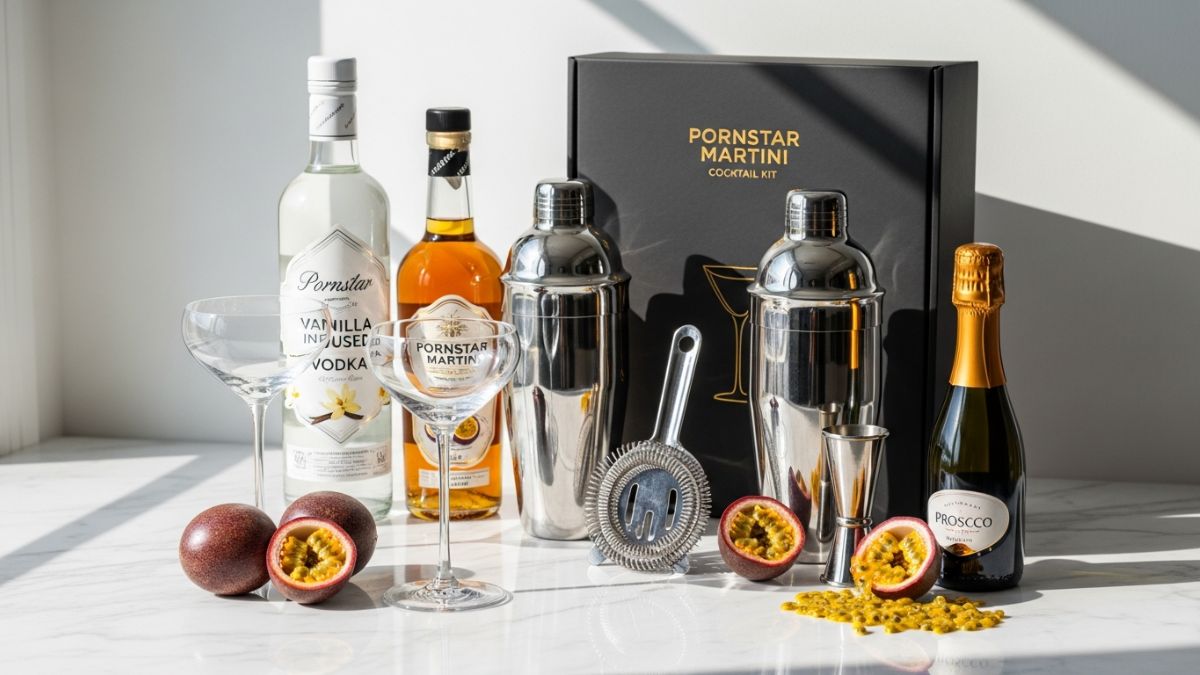 Premium Pornstar Martini Cocktail Gift Set for Home Mixology